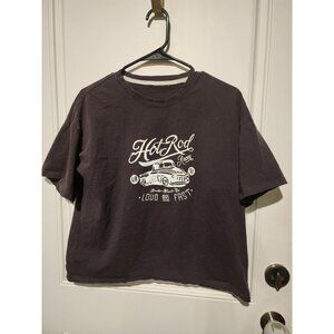 Women's Hot Rod T Shirt Grey Size Medium Grunge Hot Rod Graphic Tee Y2K Style